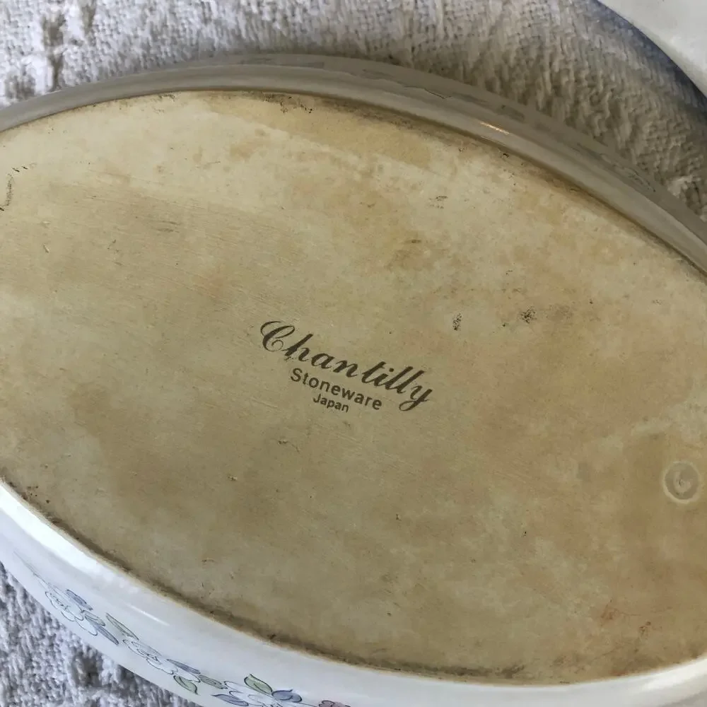 VTG Chantilly Floral‎ Casserole Serving Dish Japan Hand Painted Set of 5 Cottage